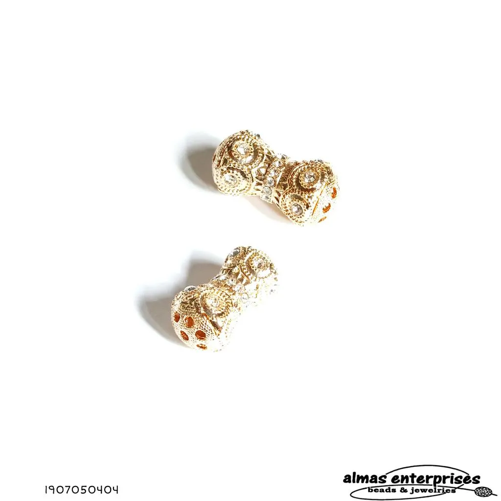 [1907050404] No.10 Big Beads With CZ Gold