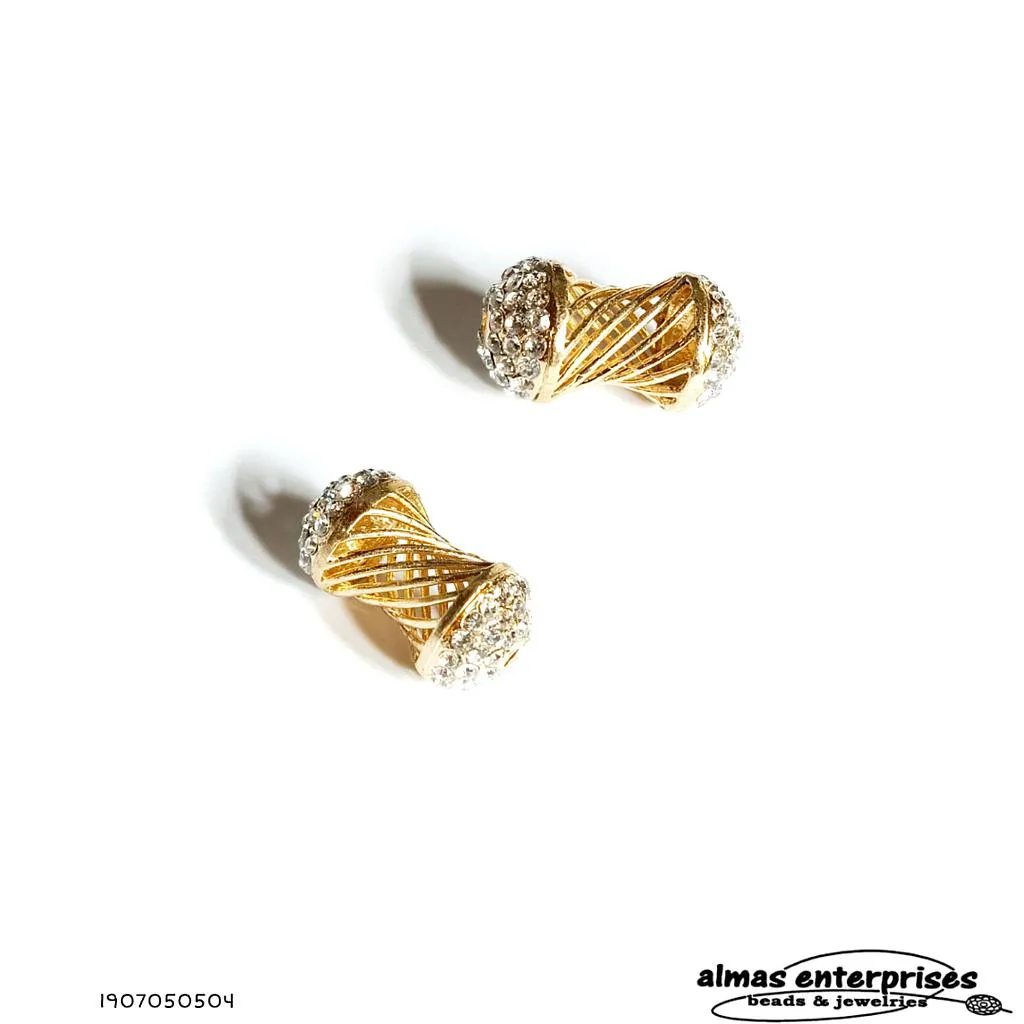 [1907050504] No.15 Big Beads With CZ Gold