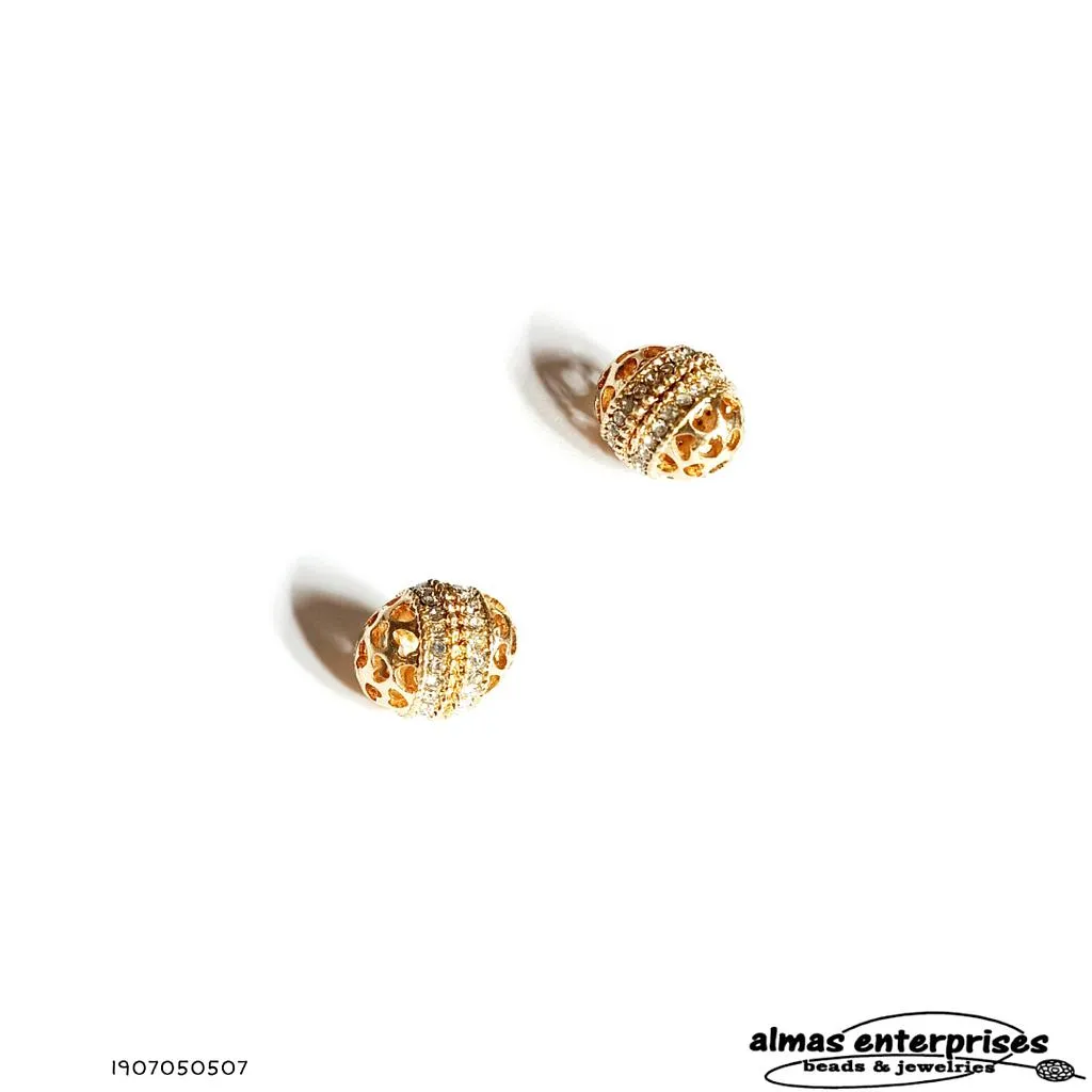 [1907050507] No.18 Big Beads With CZ Gold