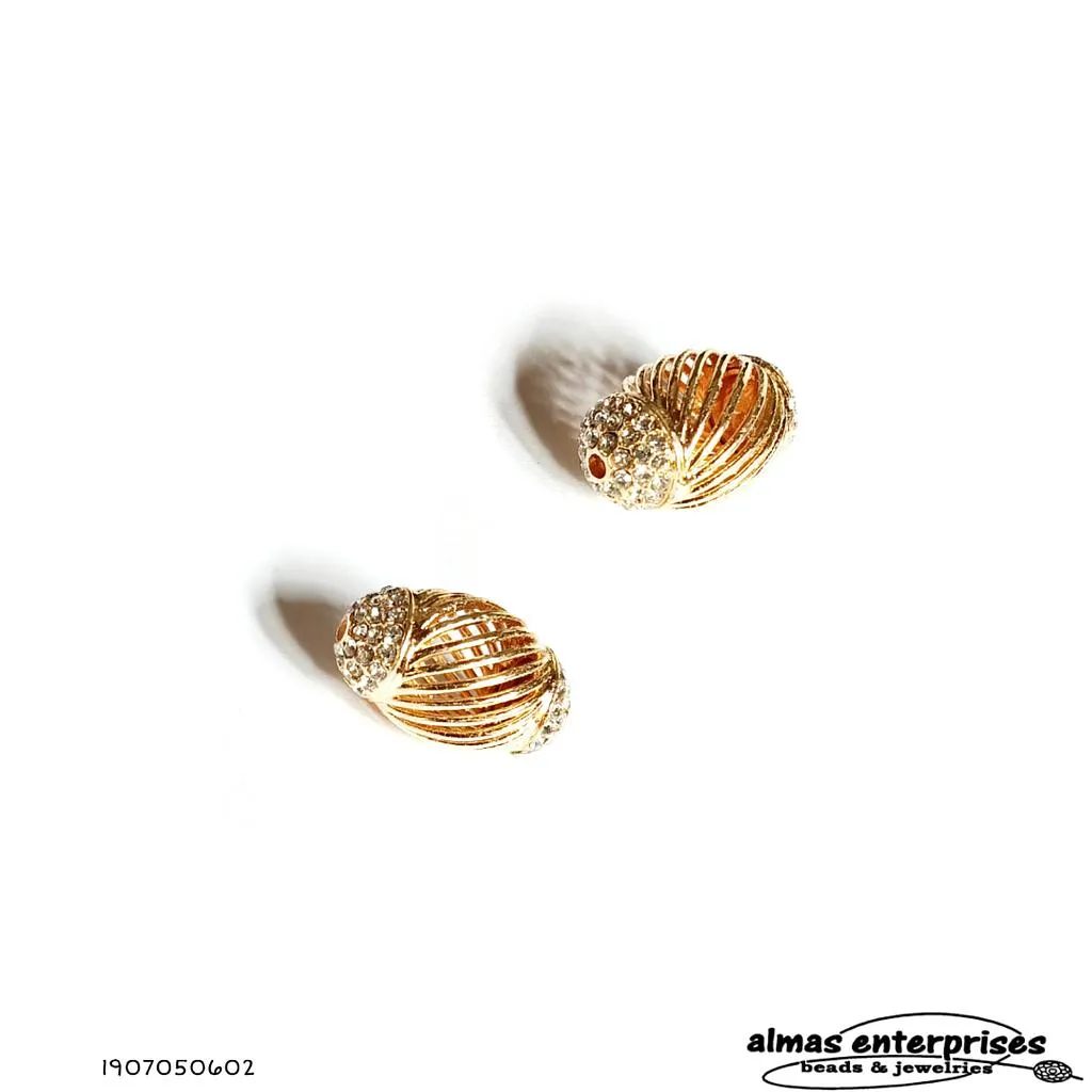 [1907050602] No.20 Big Beads With CZ Gold