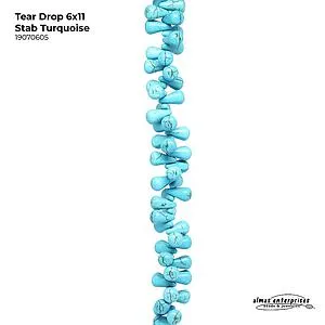 [19070605] Tear Drop 6x11 Stab Turquoise