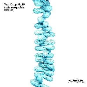 [19070607] Tear Drop 12x25 Stab Turquoise
