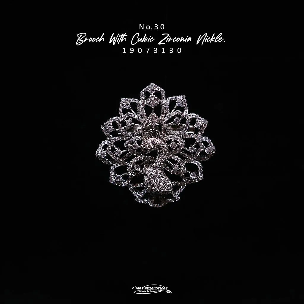 [19073130] No.30 Brooch With CZ NC