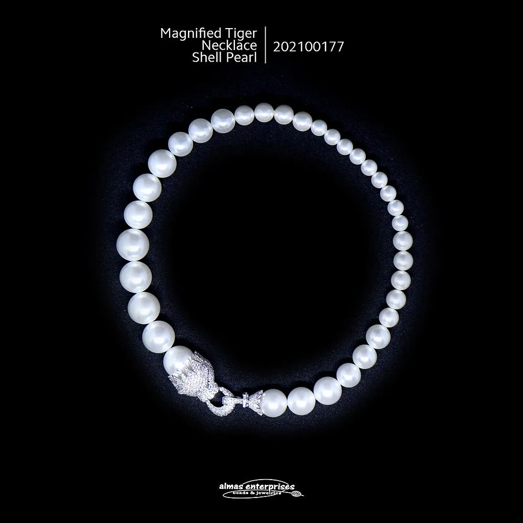 [202100177] Magnified Tiger Necklace Shell Pearl