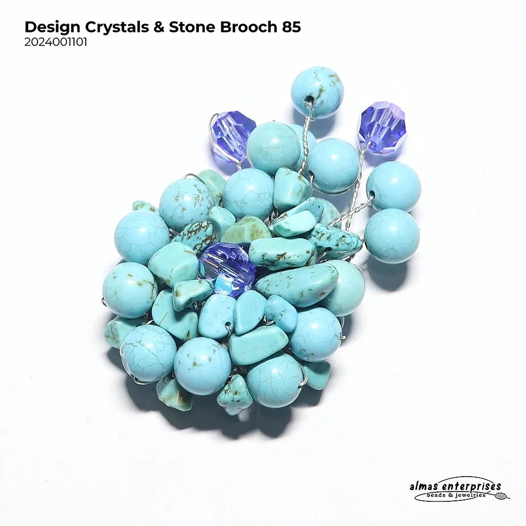 [2024001101] Design Crystals & Stone Brooch 85
