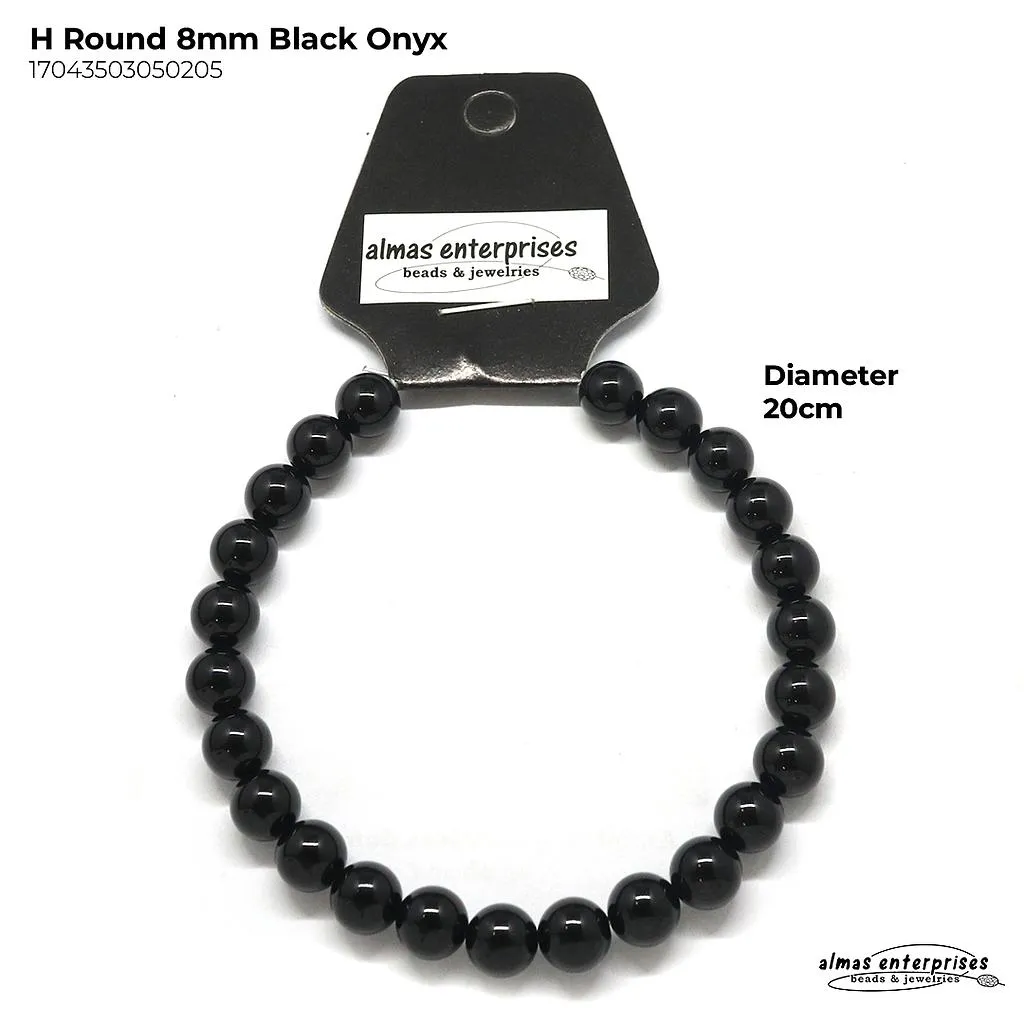 [17043501050205] H. Round Black Onyx (4mm)