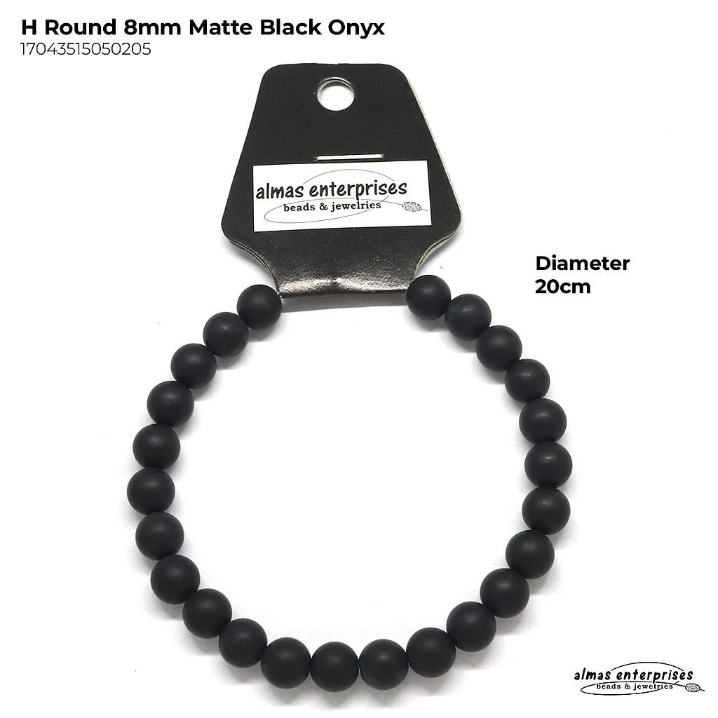 [17043513050205] H. Round Matte Black Onyx (4mm)