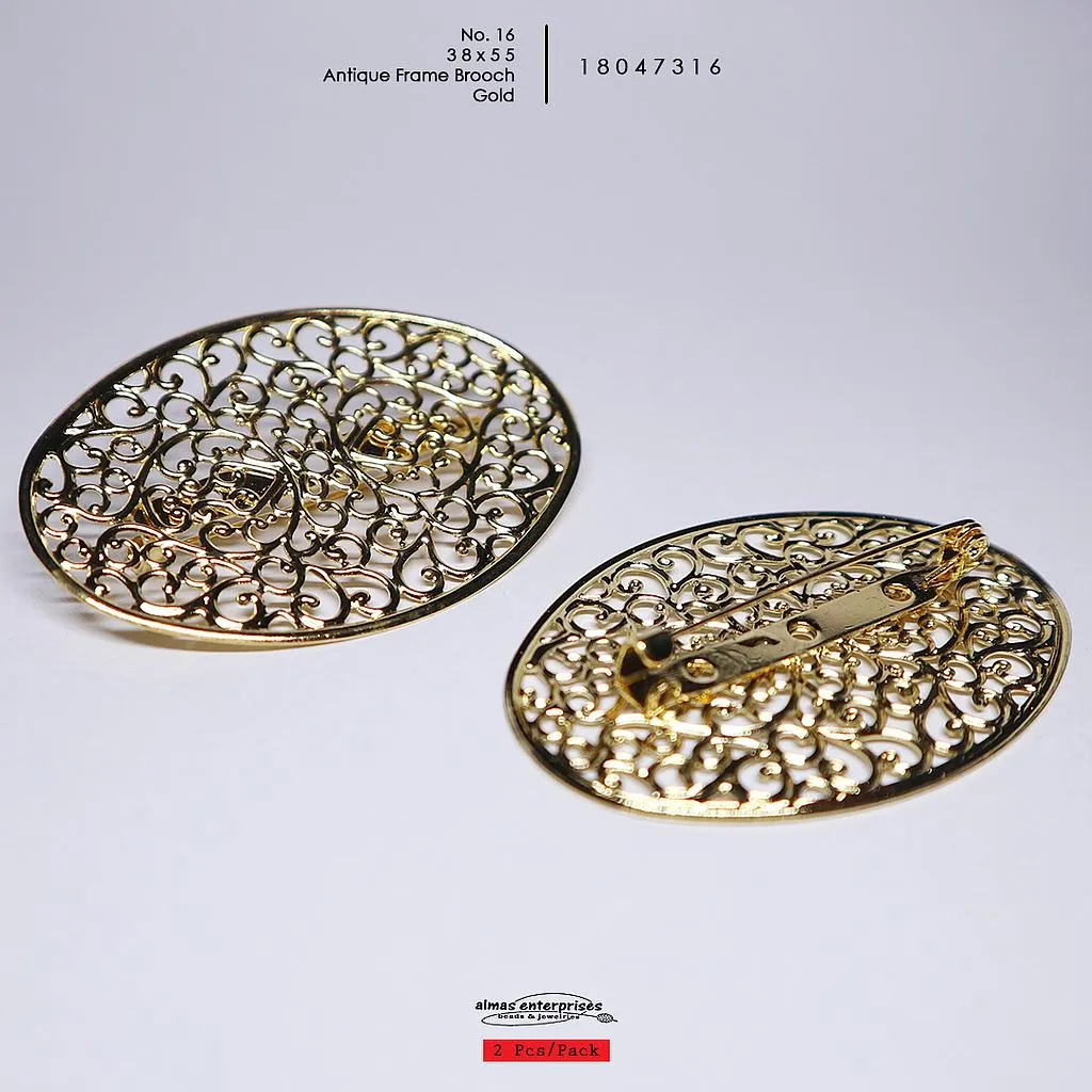 [18047316] No.16 38x55 Antiq Frame Brooch/2 (Gold)