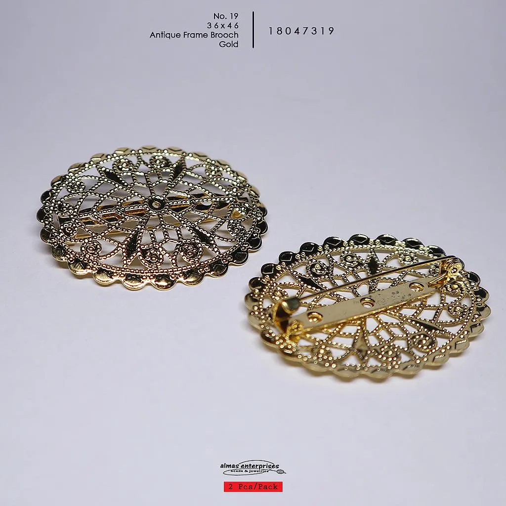 [18047319] No.19 36x46 Antiq.Frame Brooch/2 (Gold)