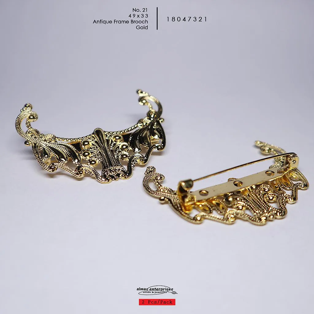 [18047321] No.21 49x33 Antiq.Frame Brooch/2 (Gold)