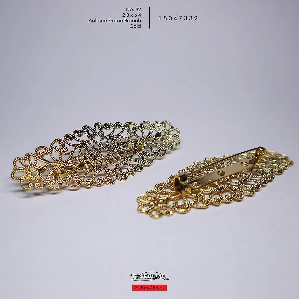 [18047332] No.32 23x64 Antiq Frame Brooch/2 (Gold)