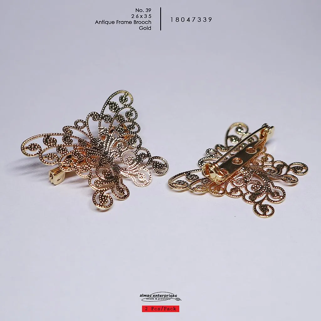 [18047339] No.39 26x35 Antiq Frame Brooch/2 (Gold)