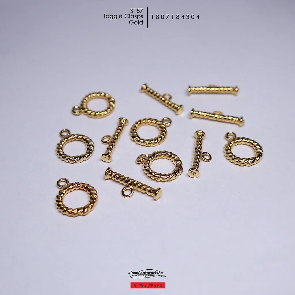 [1807184304] S157 Toggle Clasps/6 (Gold)