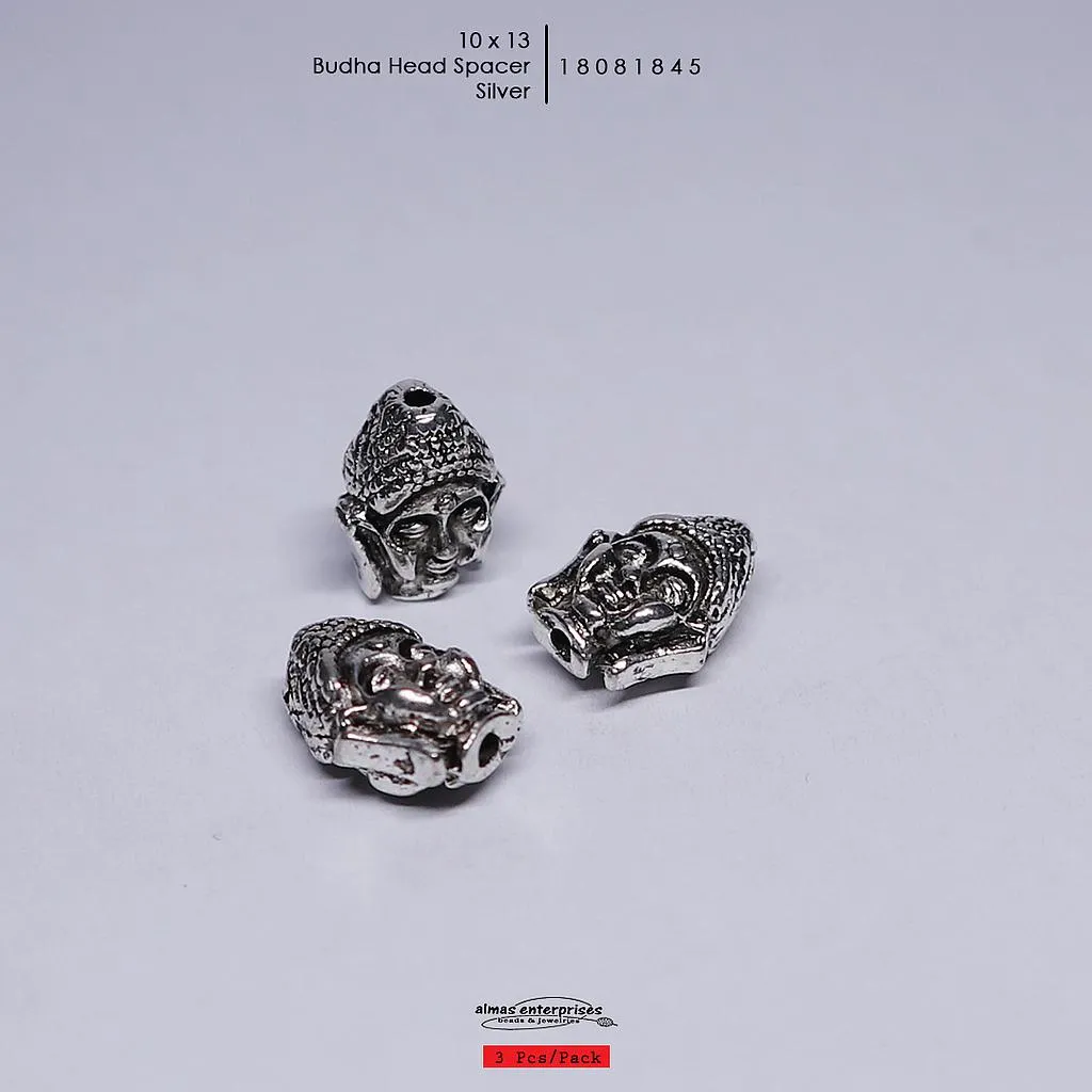 [18081845] 10x13 Buddha Head Spacer/3 (AntiqSilver)