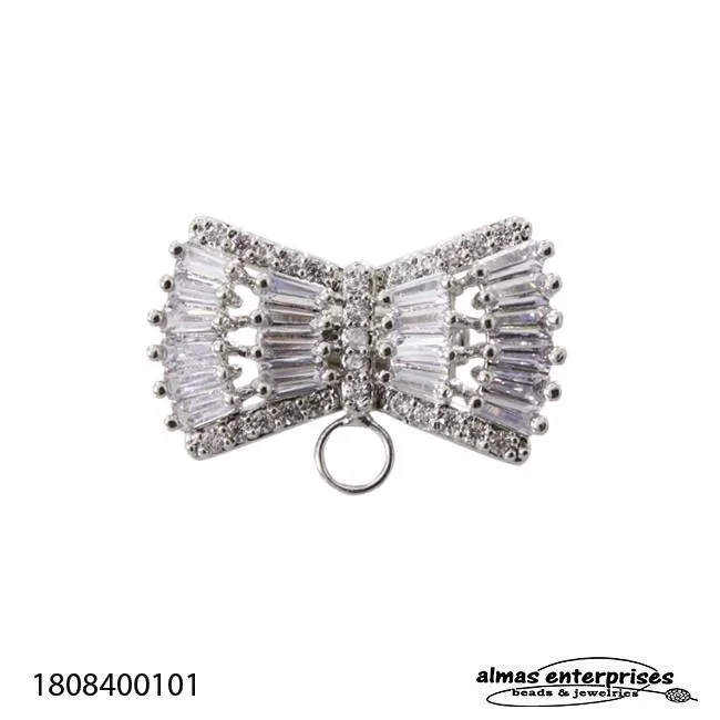 [1808400102] No.1 Brooch With CZ (Gold)