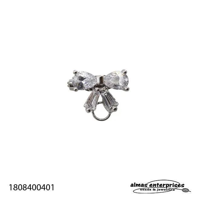 [1808400402] No.4 Brooch With CZ (Gold)