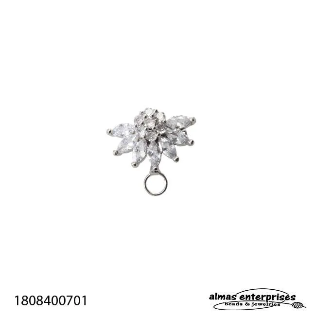 [1808400702] No.7 brooch With CZ (Gold)