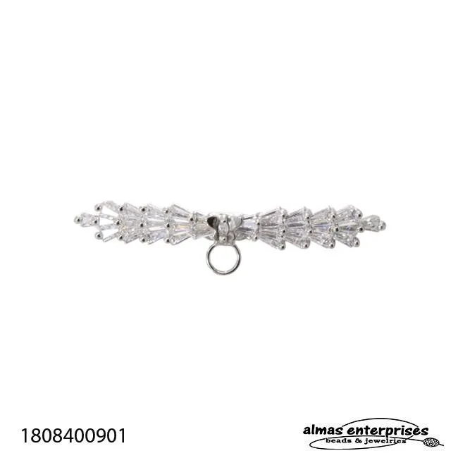 [1808400902] No.9 Brooch With CZ (Gold)