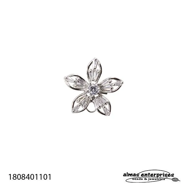 [1808401102] No.11 Brooch With CZ (Gold)