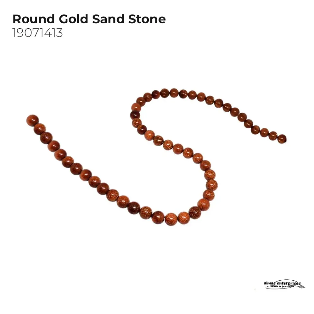 [19071413] Round Gold Sand Stone (4mm)