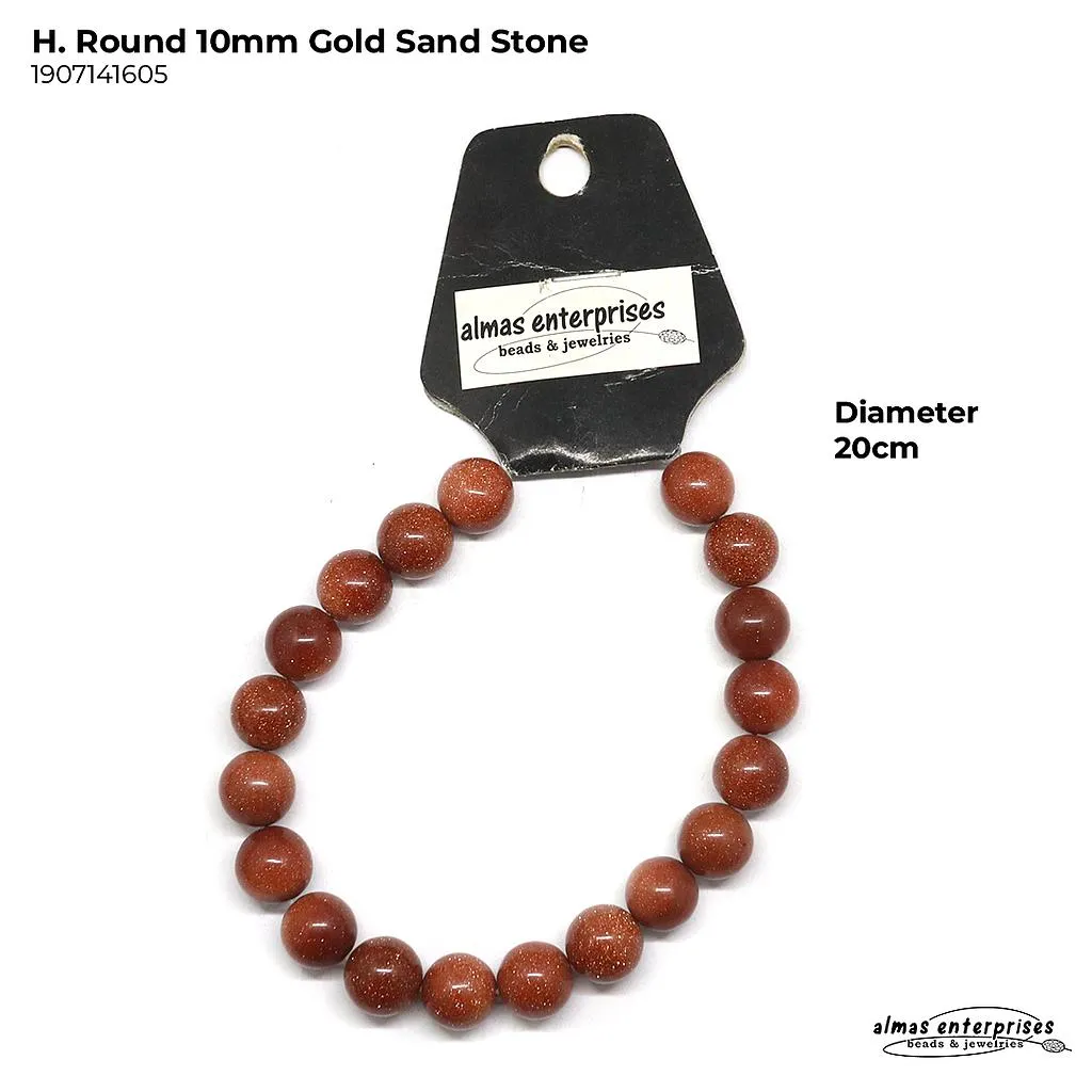 [1907141305] H.Round GoldSand Stone (4mm)