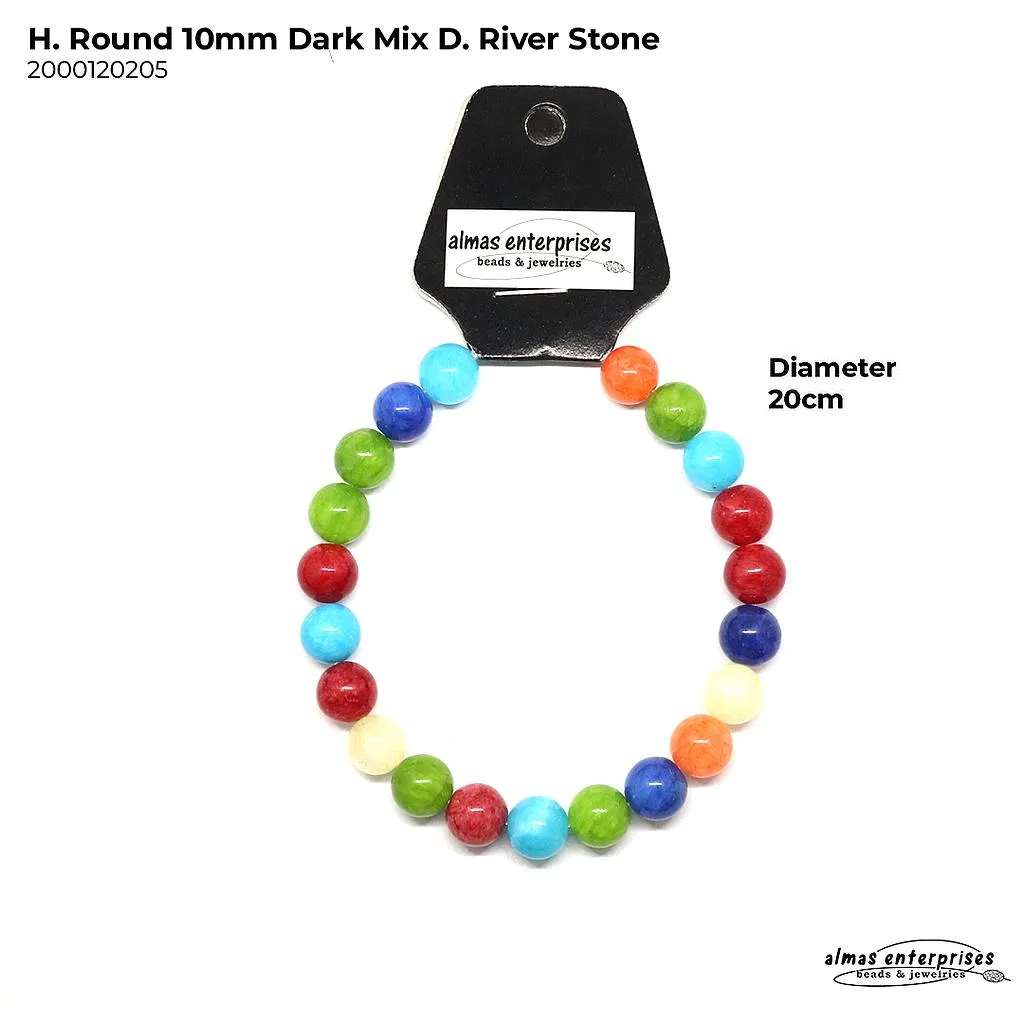 [2000120205] H. Faceted Round Dark Mix D. RiverStone