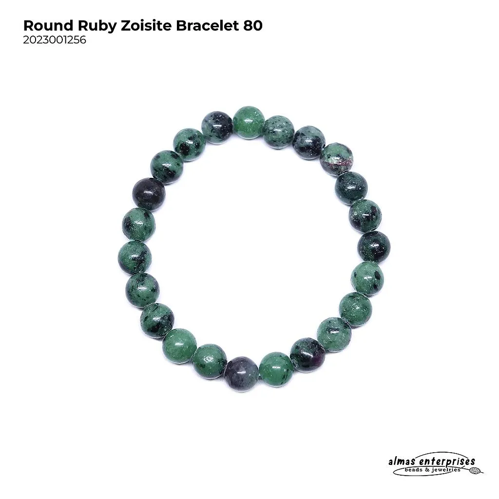 [2023001256] Round Ruby Zoisite Bracelet (80)