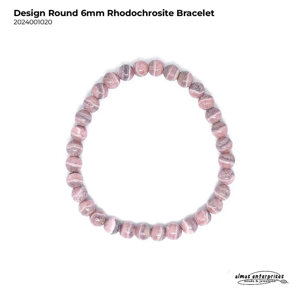[2024001020] Design Round Rhodochrosite Bracelet (6mm)