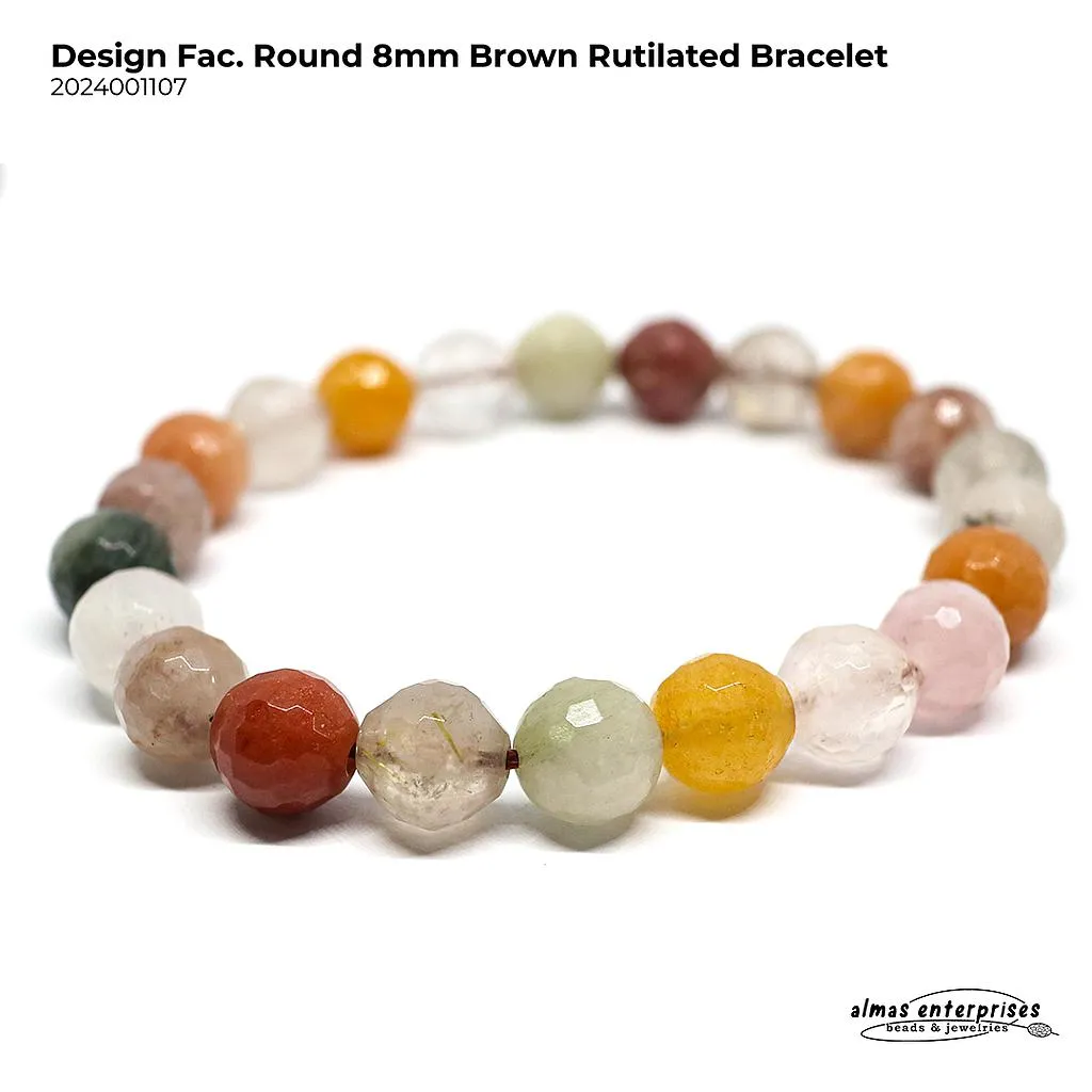 [2024001107] Design Fac.Round Brown Rutilated Bracelet