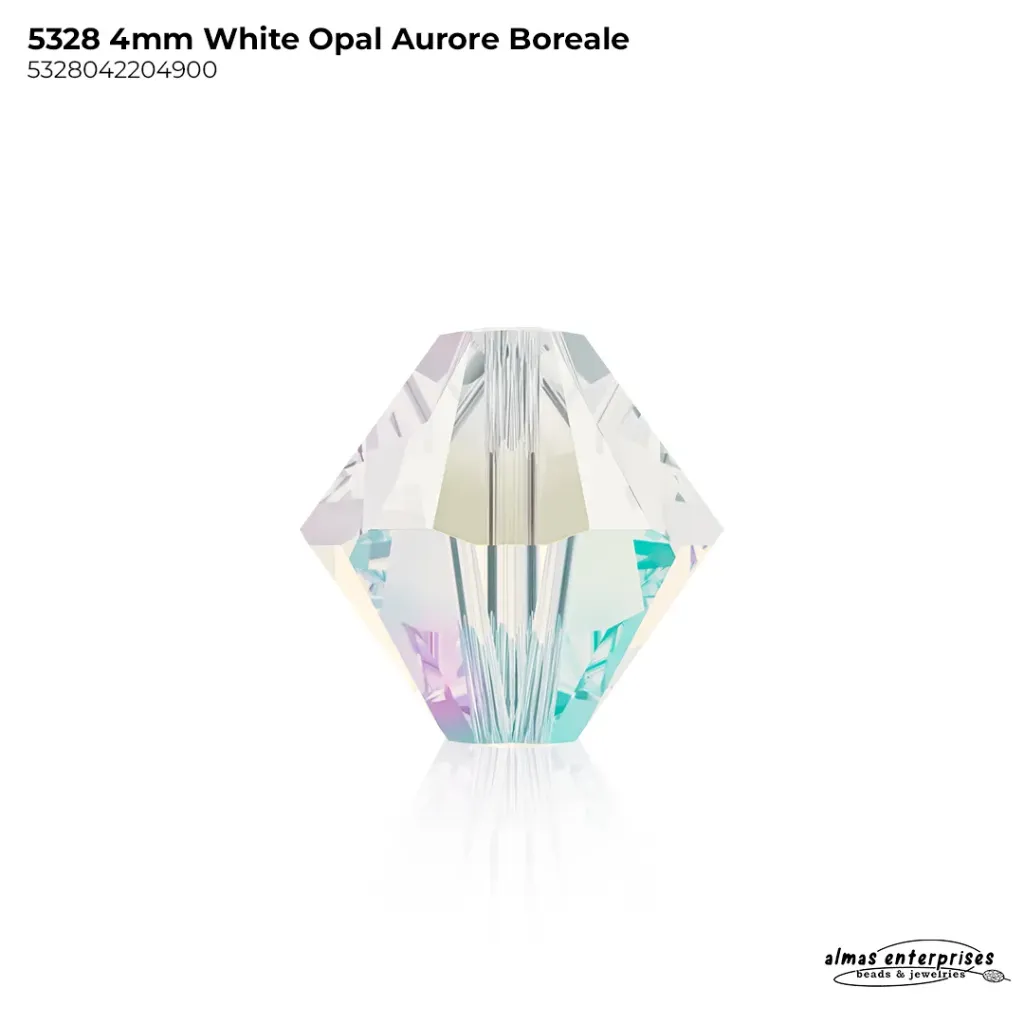[5328042204900] 5328 4MM WHITE OPAL AB