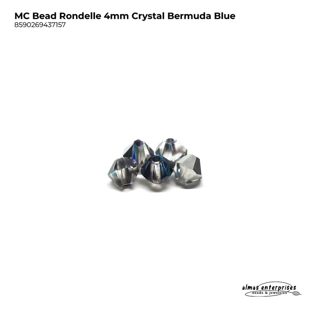 MC Bead Rondelle 4mm Crystal Bermuda Blue