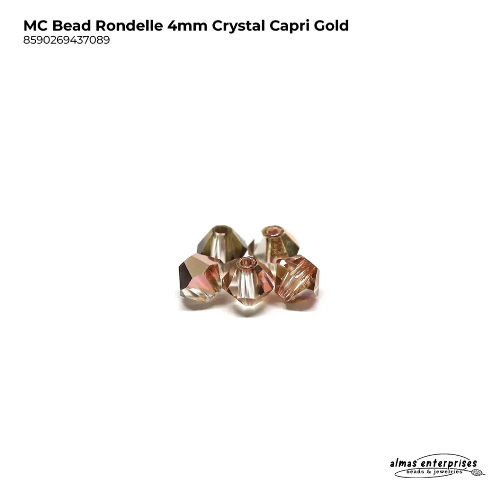 MC Bead Rondelle 4mm Crystal Capri Gold