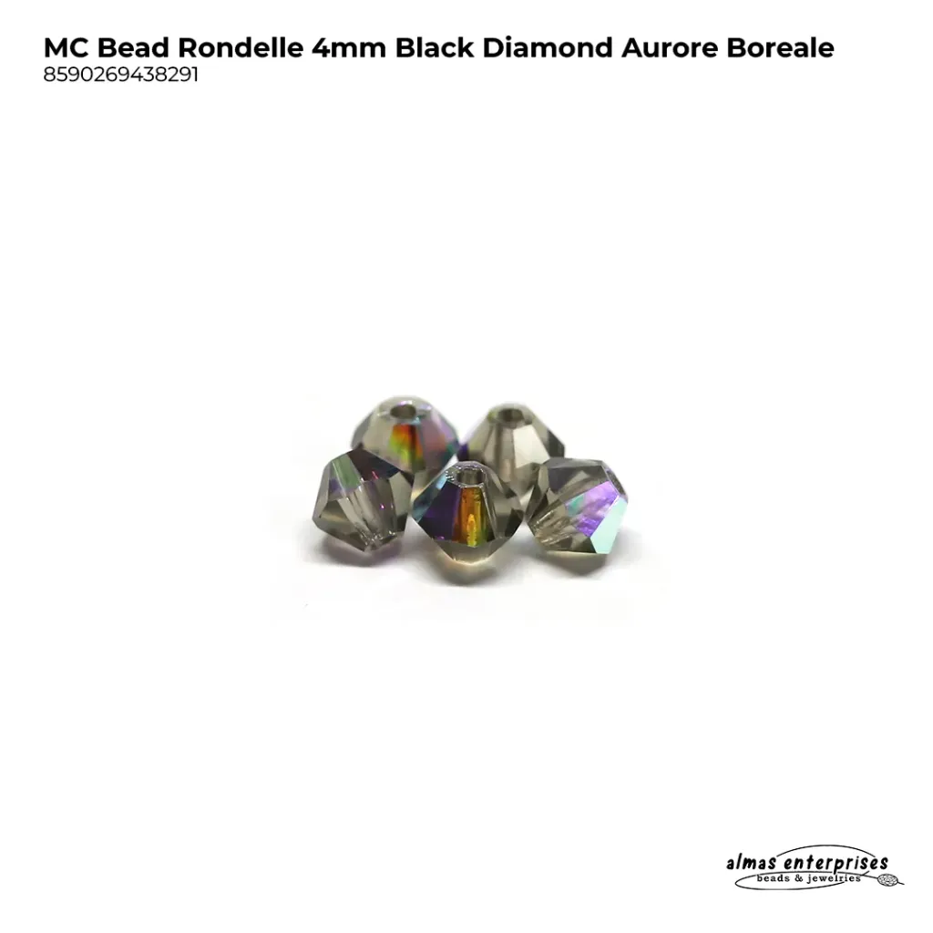 MC Bead Rondelle 4mm Black Diamond AB