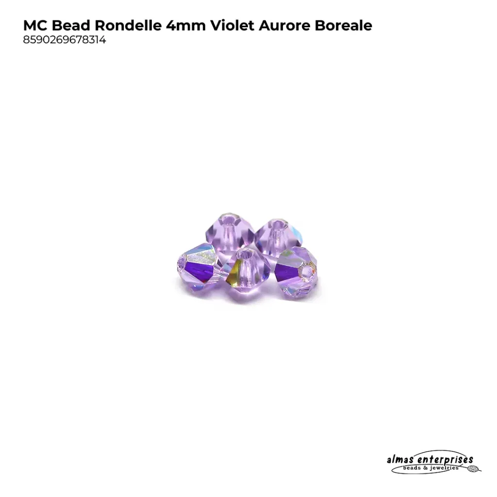 MC Bead Rondelle 4mm Violet AB