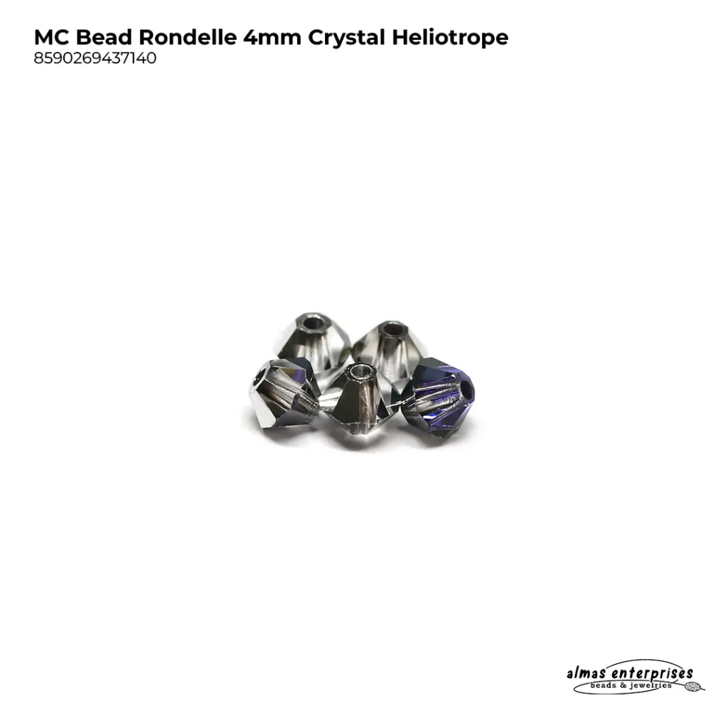 MC Bead Rondelle 4mm Crystal Heliotrope