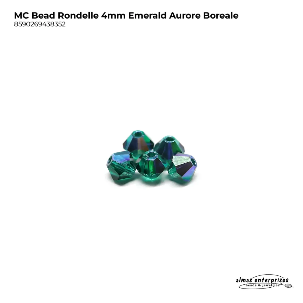 MC Bead Rondelle 4mm Emerald AB