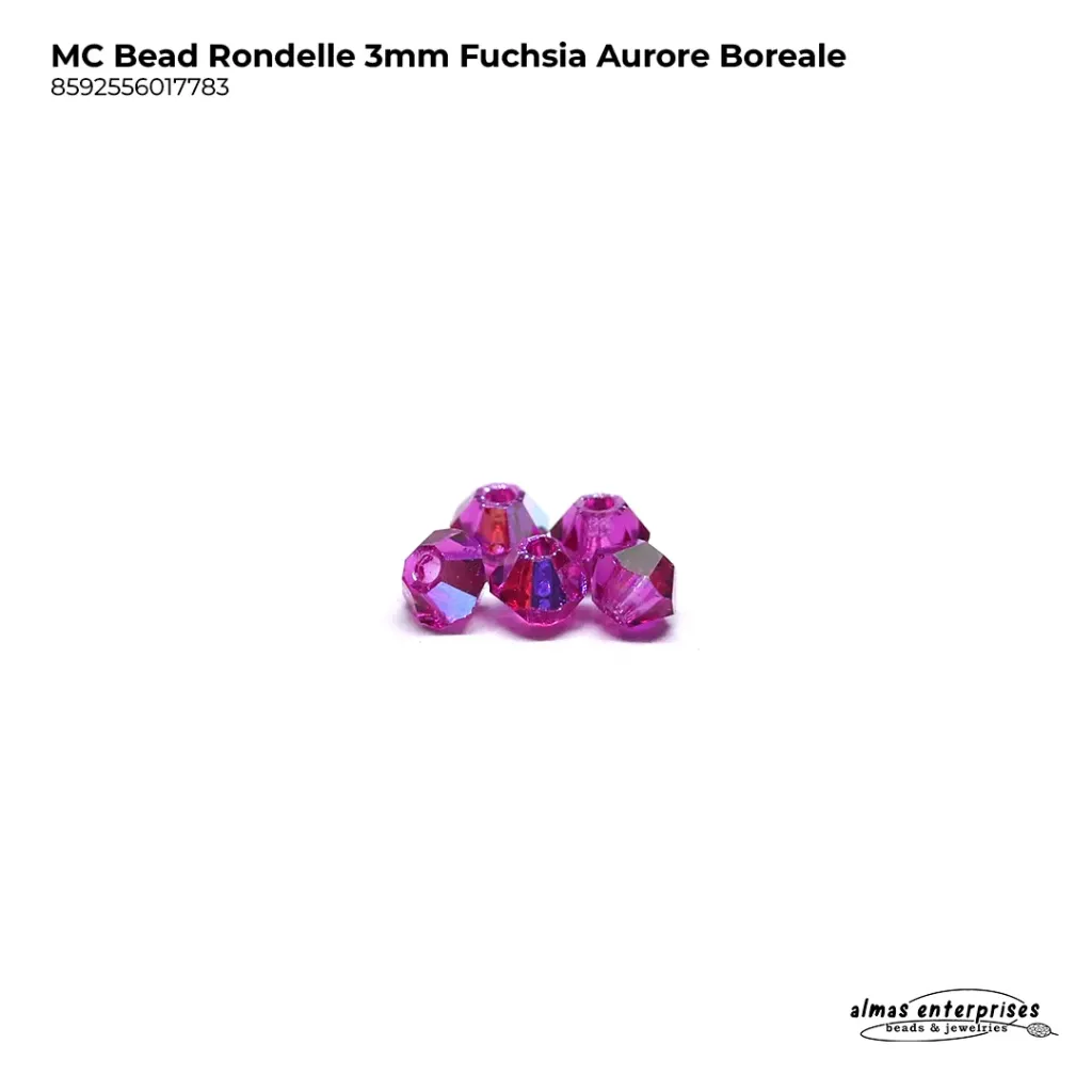 MC Bead Rondelle 3mm Fuchsia AB