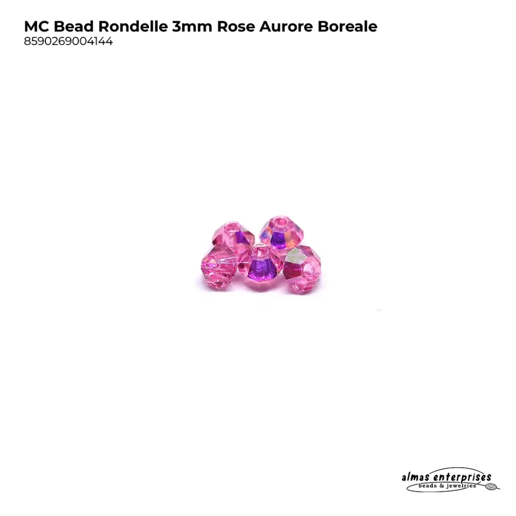 MC Bead Rondelle 3mm Rose AB