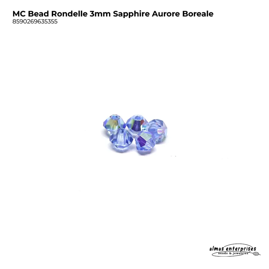 MC Bead Rondelle 3mm Sapphire AB
