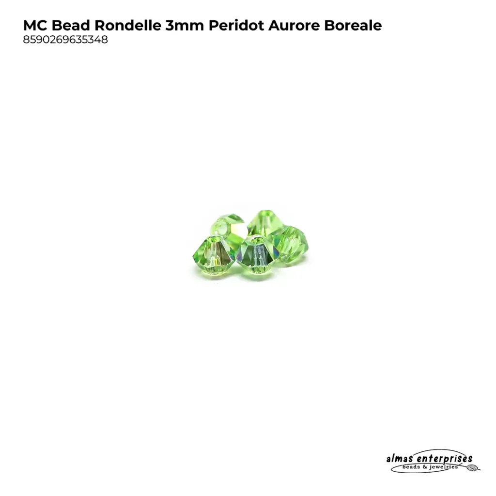 MC Bead Rondelle 3mm Peridot AB