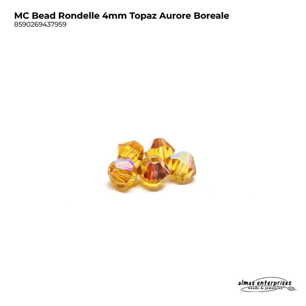 MC Bead Rondelle 4mm Topaz AB