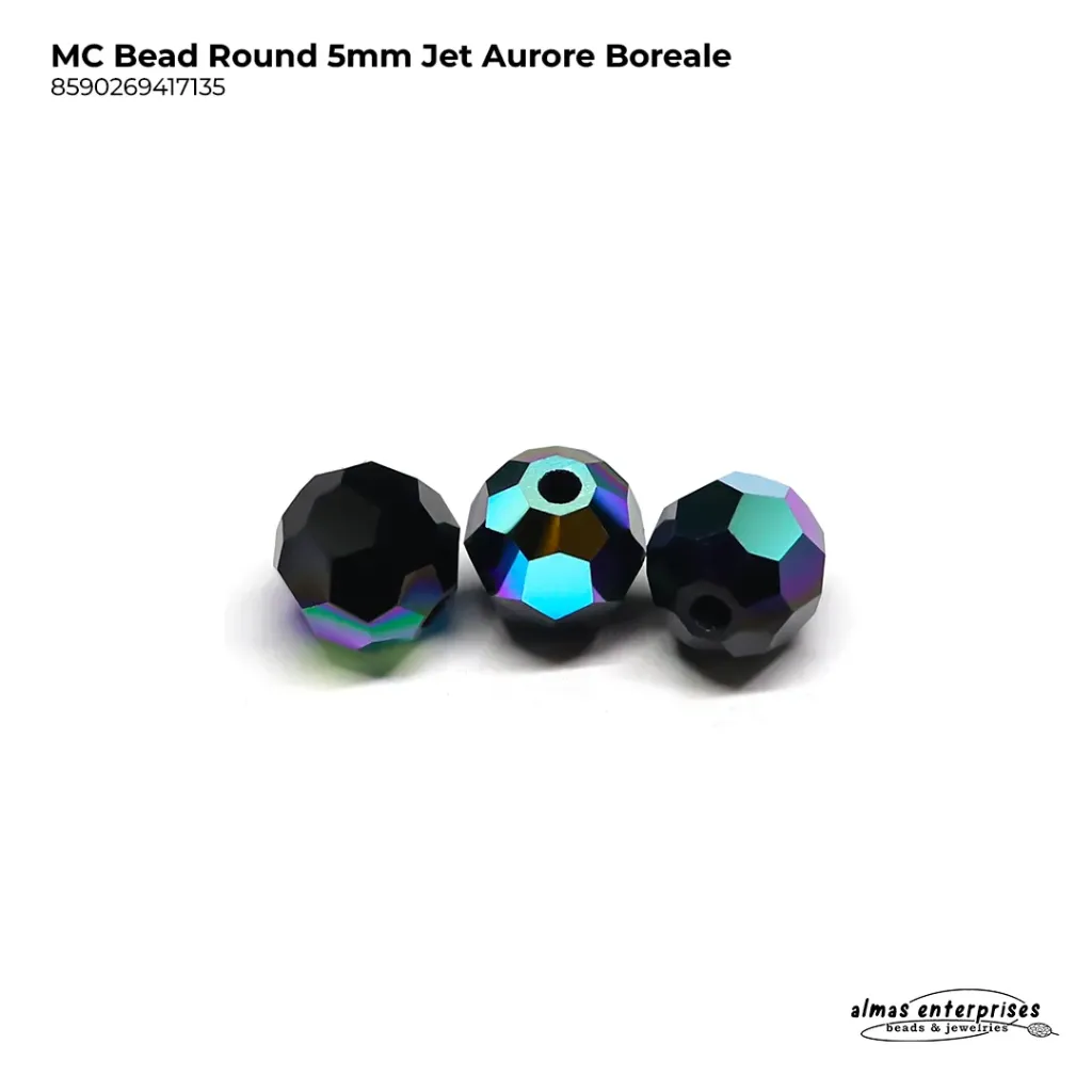 MC Bead Round 5mm Jet AB