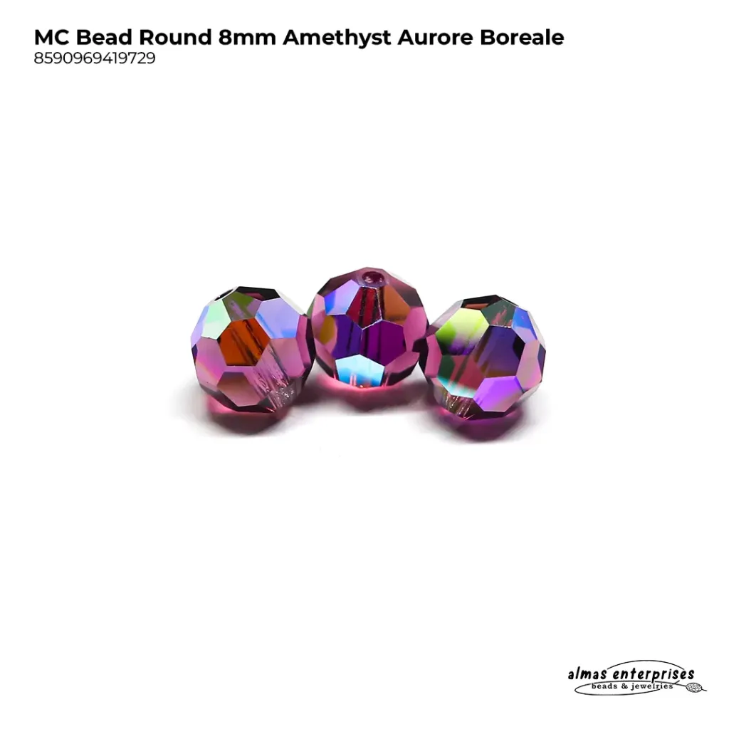 MC Bead Round 8mm Amethyst AB
