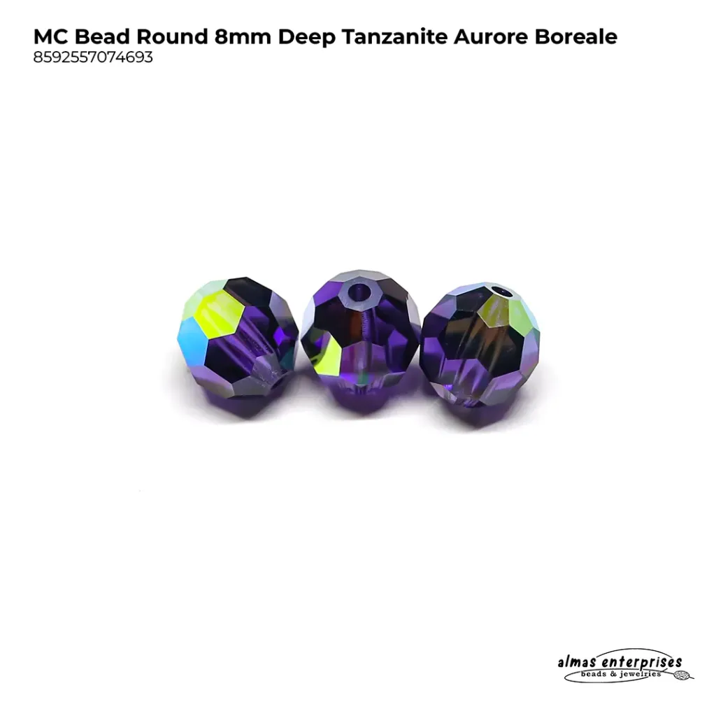 MC Bead Round 8mm Deep Tan AB