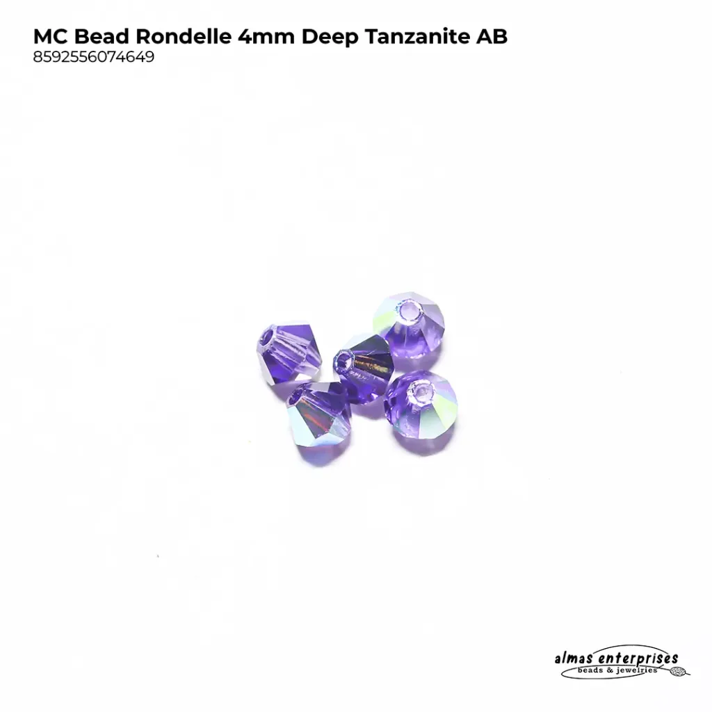 MC Bead Rondelle 4mm Deep Tan AB