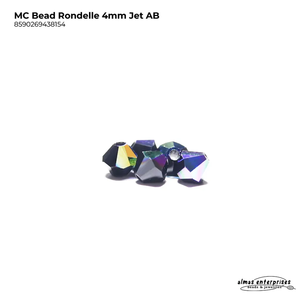 MC Bead Rondelle 4mm Jet AB