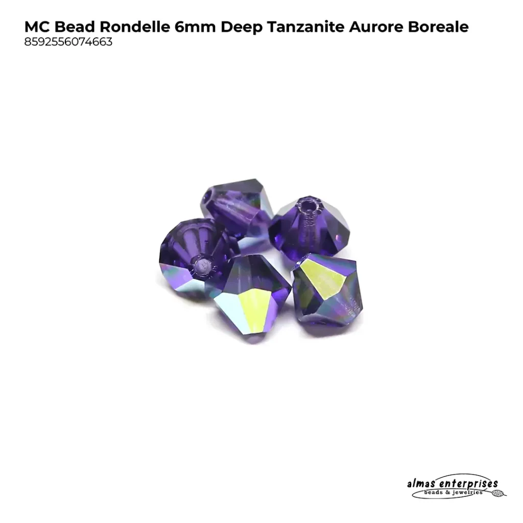 MC Bead Rondelle 6mm Deep Tan AB