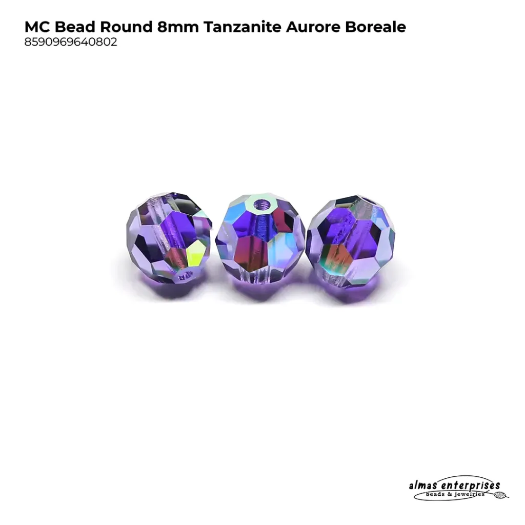MC Bead Round 8mm Tanzanite AB