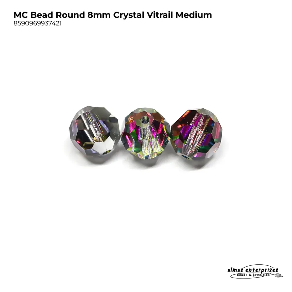 MC Bead Round 8mm Crystal VM