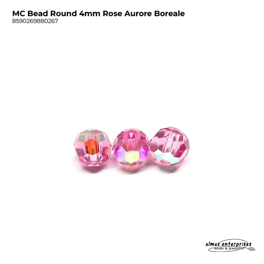 MC Bead Round 4mm Rose AB